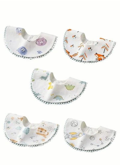 Buy 5PCS Baby Petal Bibs 360 Rotate Soft Bib for Feeding Eating and Drooling for 0-2 Years Old Boys Girls in UAE