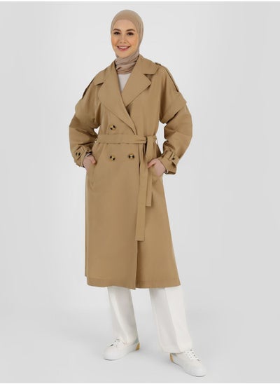 Buy Pocket Detail Longline Coat in UAE