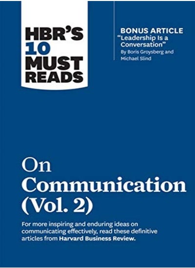 Buy Hbr'S 10 Must Reads On Communication, Vol. 2 (With Bonus Article "Leadership Is A Conversation" By B in UAE