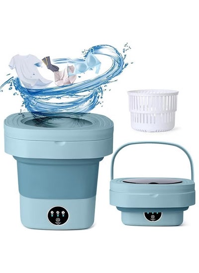 Buy Portable Washing Machine Mini Folding Washer Washer Sterilizing & Drying 8L for Baby Clothes Underwear or Small Items Apartment Dorm Camping Travel RV Laundry in UAE