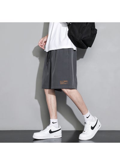 Buy Summer Ice Silk Quick-Dry Basketball Shorts Grey in UAE