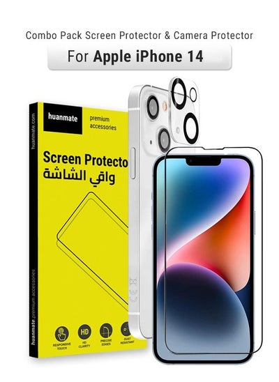 Buy Full Screen Protector With Camera Protector For Apple iPhone 14 Black/Clear in Saudi Arabia