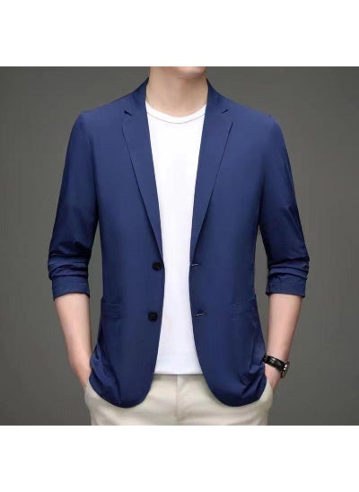 Buy Summer Mens Casual Suit Slim Ice Silk Anti-UV BlazerNavy blue Navy blue in Saudi Arabia