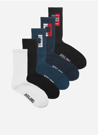 Buy Pack of 5 - Colorblock Crew Socks in Saudi Arabia