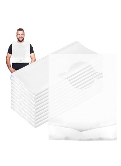 Buy Disposable Bibs for Adults, Plastic Disposable Bibs 14 x 24 Proper Size Fits Most Adults and Elderly, Water Resistant Disposable Adult Bibs for Elderly, 200 Pcs in Saudi Arabia