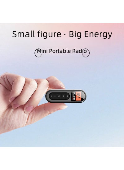 اشتري 2023 New Mini FM Radio with Clip Rechargeable Portable White Chinese version في السعودية