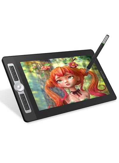 اشتري 16HD Pro Portable 15.6 Inch H-IPS LCD Graphics Drawing Tablet Display Digital Art Drawing Pad 8192 Pressure Level Passive Technology Battery-free Pen Customizable Shortcuts Keys Dial Controller في الامارات