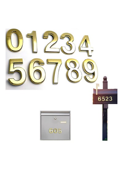 Buy 10 Pieces House Numbers Mailbox Numbers 0-9, 3D Door Address Numbers Self Adhesive Mailbox Numbers Sticker or House, Apartment, Office, Mailbox Signs (1.4 Inch) in Saudi Arabia