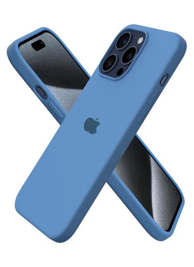 اشتري Compatible with iPhone 11 Pro Max Case 6.5 Inch Slim Liquid Silicone 4 Layers Soft Gel Rubber Shockproof Protective Phone Case with Anti Scratch Microfiber Lining (Light Blue) في مصر