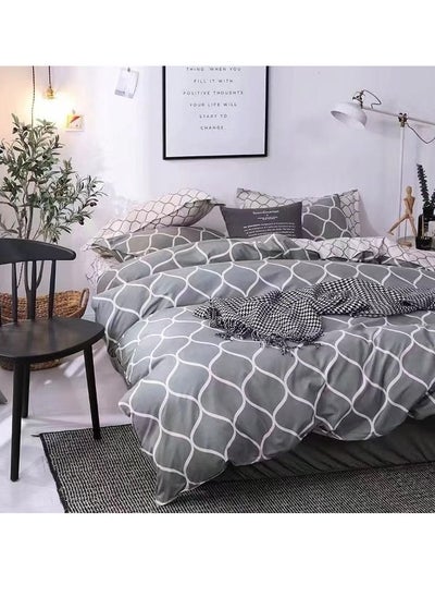 Buy Single Size Duvet Cover Sets classic Pattern Bedding cover Set (1 Duvet Cover 160 * 210 CM +Fitted bed sheet 120x200 * 30CM +2 Pillowcases) in UAE