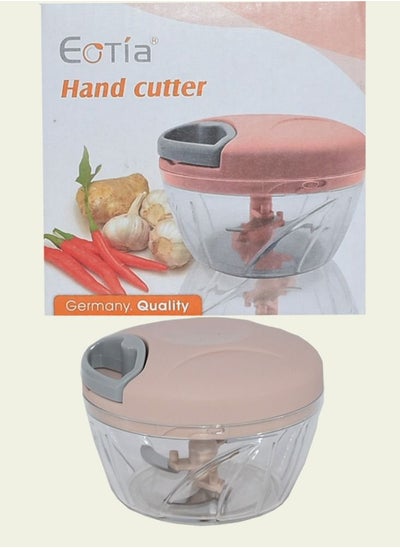 Buy Mini Manual Vegetable Chopper Pink/Clear in Saudi Arabia