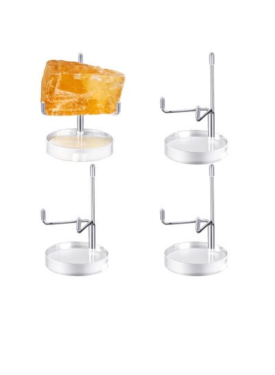 Hipiwe Display Stand With Adjustable Metal Arms – Walnut Wood Base For Rocks, Minerals, Collectibles