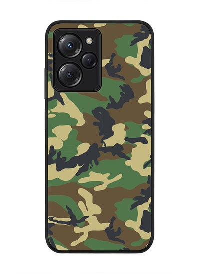 اشتري Rugged Black edge case for Poco X5 Pro Slim fit Soft Case Flexible Rubber Edges Anti Drop TPU Gel Thin Cover - Jungle Camo في الامارات