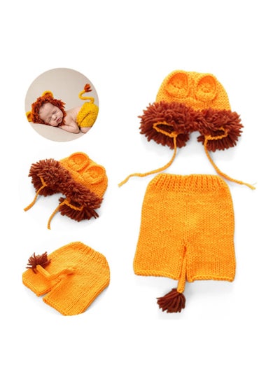 Buy Newborn Baby Photography Outfits Props Clothes Hand made Photoshoot Lion Crochet Outfits Costume Set for Baby Boys Girls Toddler Infant in Saudi Arabia