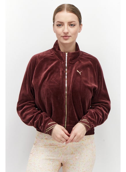 اشتري Women Brand Logo Sports Jacket, Maroon في الامارات