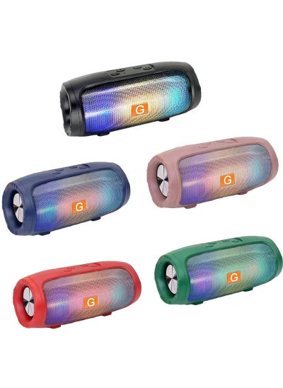 Buy Wireless Bluetooth Speaker Subwoofer Outdoor Portable Home Colorful Lights Desktop Multifunctional Radio Mini Sounder colored lights in UAE