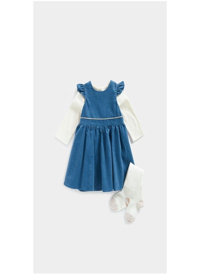 Buy Cord Pinny Dress  Bodysuit and Tights Set in UAE