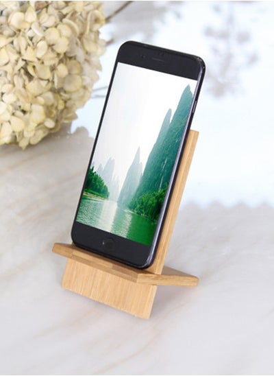 Buy TOMSUN Bamboo Cellphone Stand Holder Portable Wood Mobile Phone Holder Foldable Desktop Dock for Smartphones and Tablets in UAE