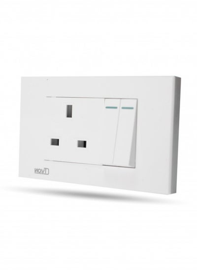 Buy Plug wall socket with white double switch in Saudi Arabia