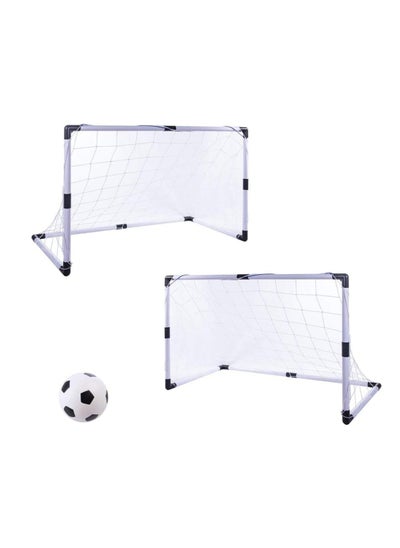 Buy Set of 2 Kids Soccer Mini Goals with Ball and Pump Compact and Exciting Play in UAE