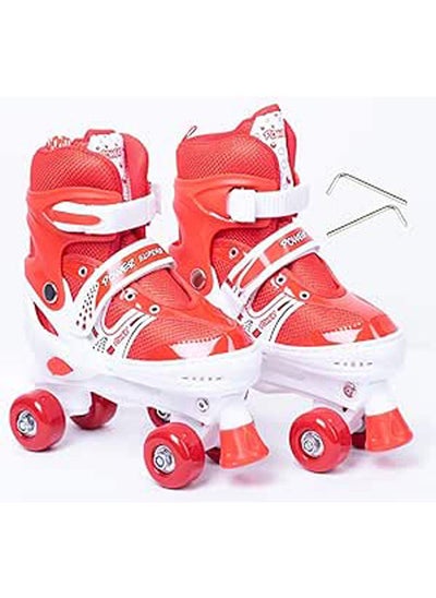 Buy Roller Skates For Beginners Adjustable Four-Wheel With Adjustment Tools Size Small in Egypt