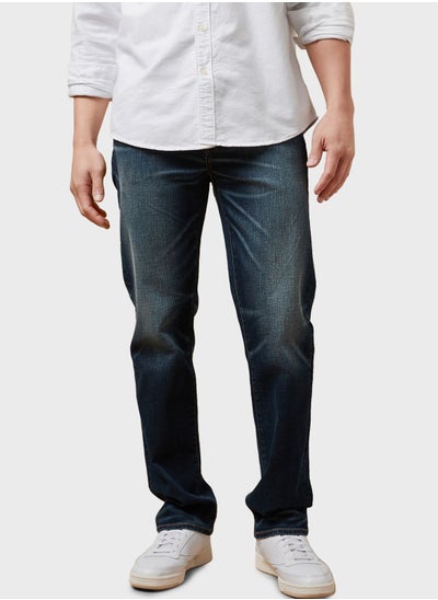 Buy Mid Wash Straight Fit Jeans in Saudi Arabia