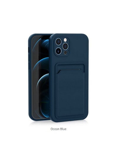 اشتري Protective Soft Case with Card Holder for iPhone 14 Pro Max 6.7" Blue في الامارات