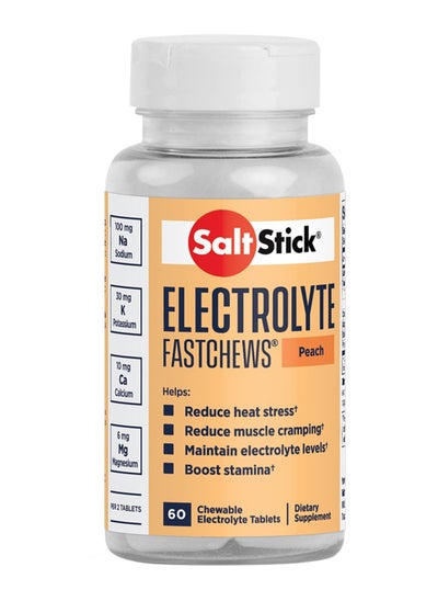 Buy Electrolytes Fastchews Peach Flavour 60 Tab in UAE