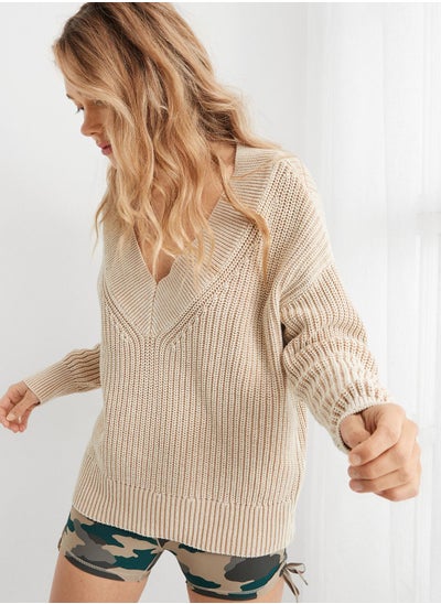 Buy Knitted V-Neck Sweater in UAE