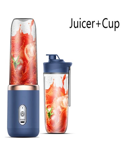 Buy Small Electric Juicer 6 Blades Portable Juicer Cup Automatic Smoothie Blender Ice CrushCup (Juicer + Cup) in UAE