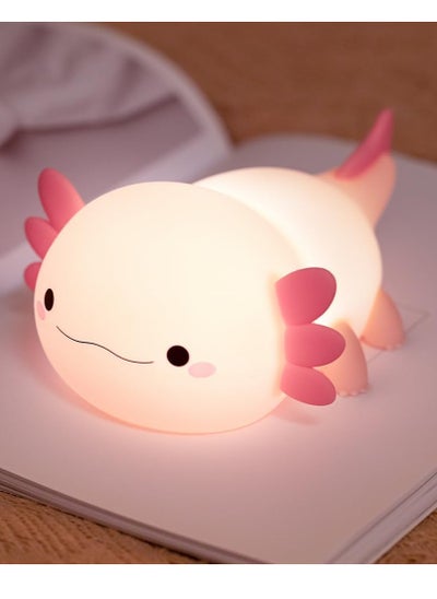 Buy Cute Axolotl Night Light for Kids Bedroom, Animal Silicone Nursery Night Lamp Touch Control Nightlights USB Rechargeable Bedside Lamp for Baby Children Toddlers Girls Gift (Pink Axolotl) in UAE