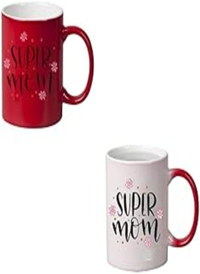 Buy Magic Mug For Coffee or tea, Super Mom - Mother mugM-RED-02242 RED in Egypt