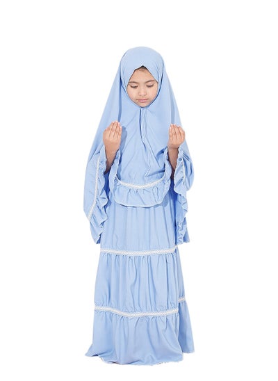 Buy Ruffle Prayers Set For Kids Turquoise Color in Egypt