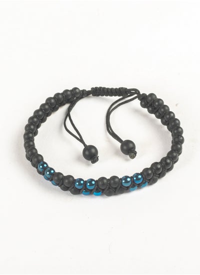 Buy 2 Layered Paracord Bracelet with Black & Blue Beads in Egypt