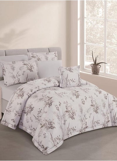 Buy Cloudy 7-Piece Summer Bedding Set - Double - Gray in Saudi Arabia