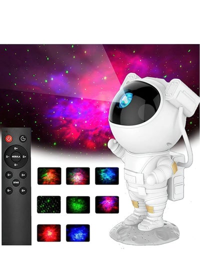 اشتري Star Projector Night Light with Timer, Remote Control and 360°Adjustable Design, Astronaut Nebula Galaxy Night Light Projector for Children Adults Baby Bedroom, Party Room and Game Room في الامارات