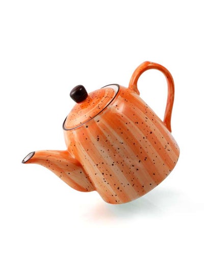 Buy Porcelain Decorative Orange Coffee Pot 350 ml in UAE