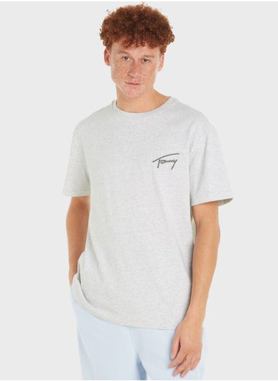 Buy Signature Text Crew Neck T-Shirt in Saudi Arabia