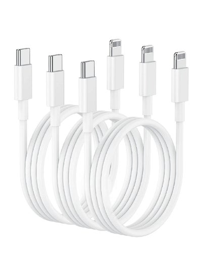 Buy 3-Pack USB-C iPhone Fast Charger Lightning Cable in UAE