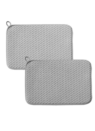 Buy Dish Drying Mat for Kitchen Counter: 2 Pack 24 X 17 Inch Microfiber Dish Drying Mat, Absorbent Dish Drying Pads, Dish Drying Mat with Non-slip Rubber Backed for Countertops, Sinks, Draining Racks in Saudi Arabia