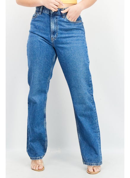 Buy Women Fashion Fit Washed Non-Stretchable Denim Jeans, Denim Blue in Saudi Arabia