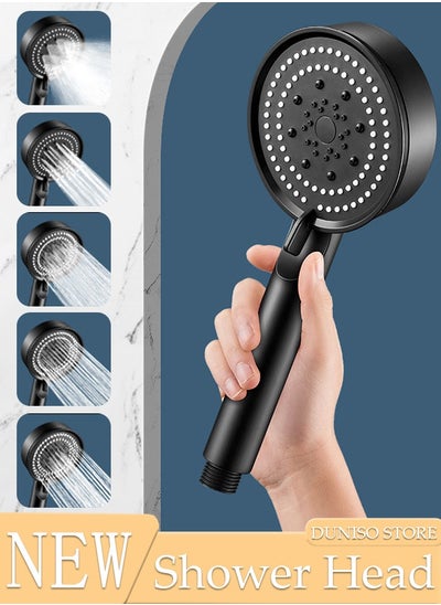 Buy Filtered Shower Head with Handheld, High Pressure Water Flow and 5 Spray Modes Shower Head with Filter, Power Wash for Hard Water, Reduces Dry Itchy Skin in UAE