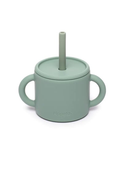 Buy Silicone Cup And Straw Meadow Green in UAE