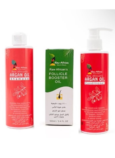 Buy RAW AFRICAN (Oil 100ML+CONDITIONER 300ML+SHAMPOO 300ML) SET in Egypt