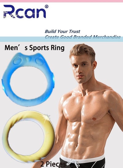 Buy 2 Piece Set Silicone Men Sports Ring Elastic Easy Stretch Resistance Tear Resistance Exercise Ring Waterproof Wear Resistant Soft Suitable for Male Sports Home in Saudi Arabia