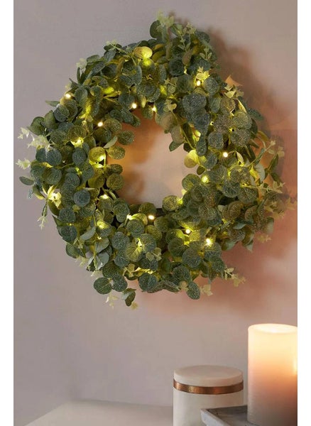 Buy LED Decorative Wreath, Green in UAE