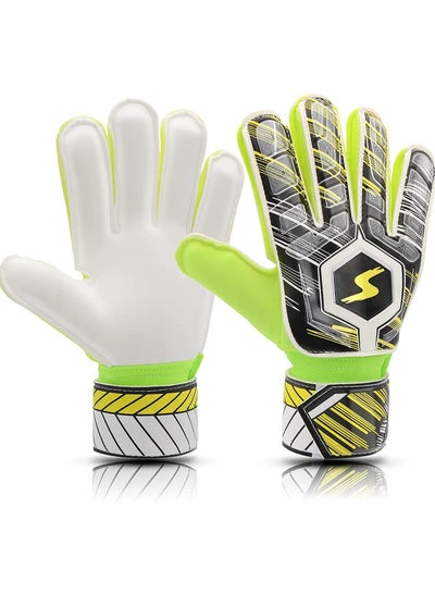 Buy Soccer Goalie Gloves Kids Youth Adult, Goalkeeper Gloves Strong Grip with Fingersave and Double Wrist Protection, Fit Match Training in Saudi Arabia