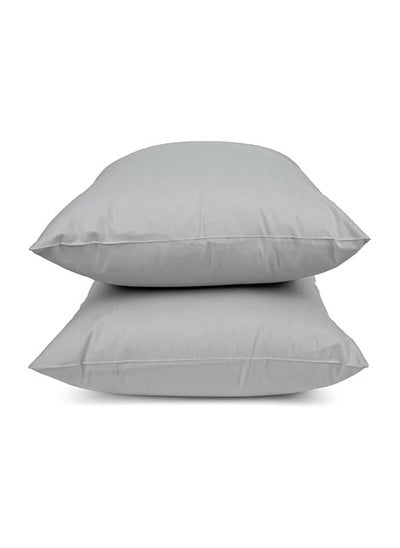 Buy Home of linen-cotton pillow case set, size 50 * 70cm, grey in Egypt