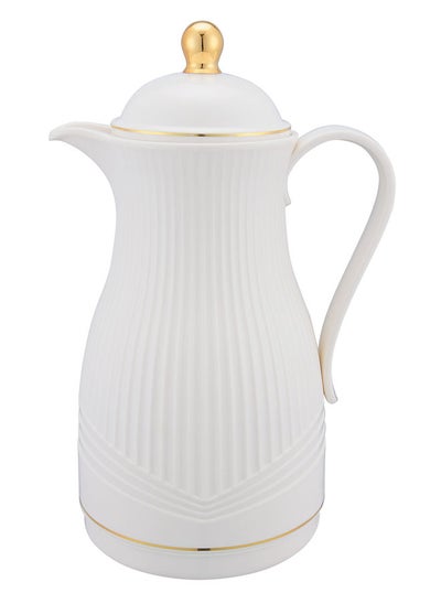 Buy Plastic Coffee/Tea Flask 1 Liter Ivory/Gold in Saudi Arabia