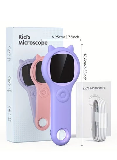 Buy Mini Kids Optical Microscope With Photo And Video Function 500x Observe The Microscopic World Science Children Educational Toys in UAE